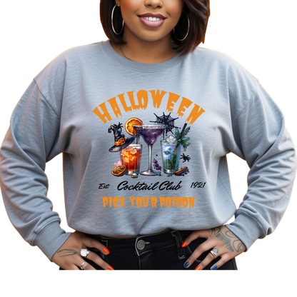 Halloween Cocktail Club Crewneck Sweatshirt – Seasonal Pullover