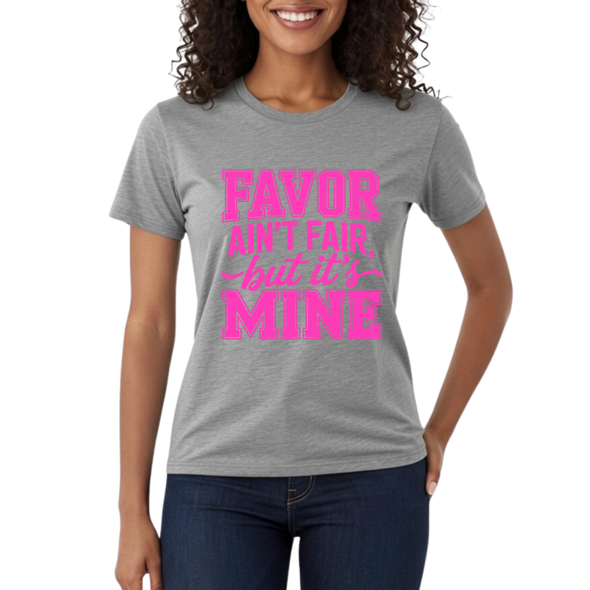 Favor Ain't Fair But It's Mine Graphic T-Shirt – Faith-Based Everyday Tee