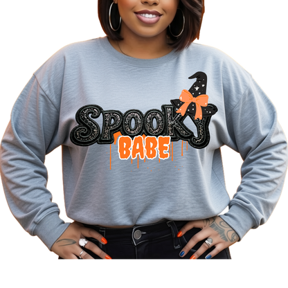 Spooky Babe Crewneck Sweatshirt – Seasonal Pullover