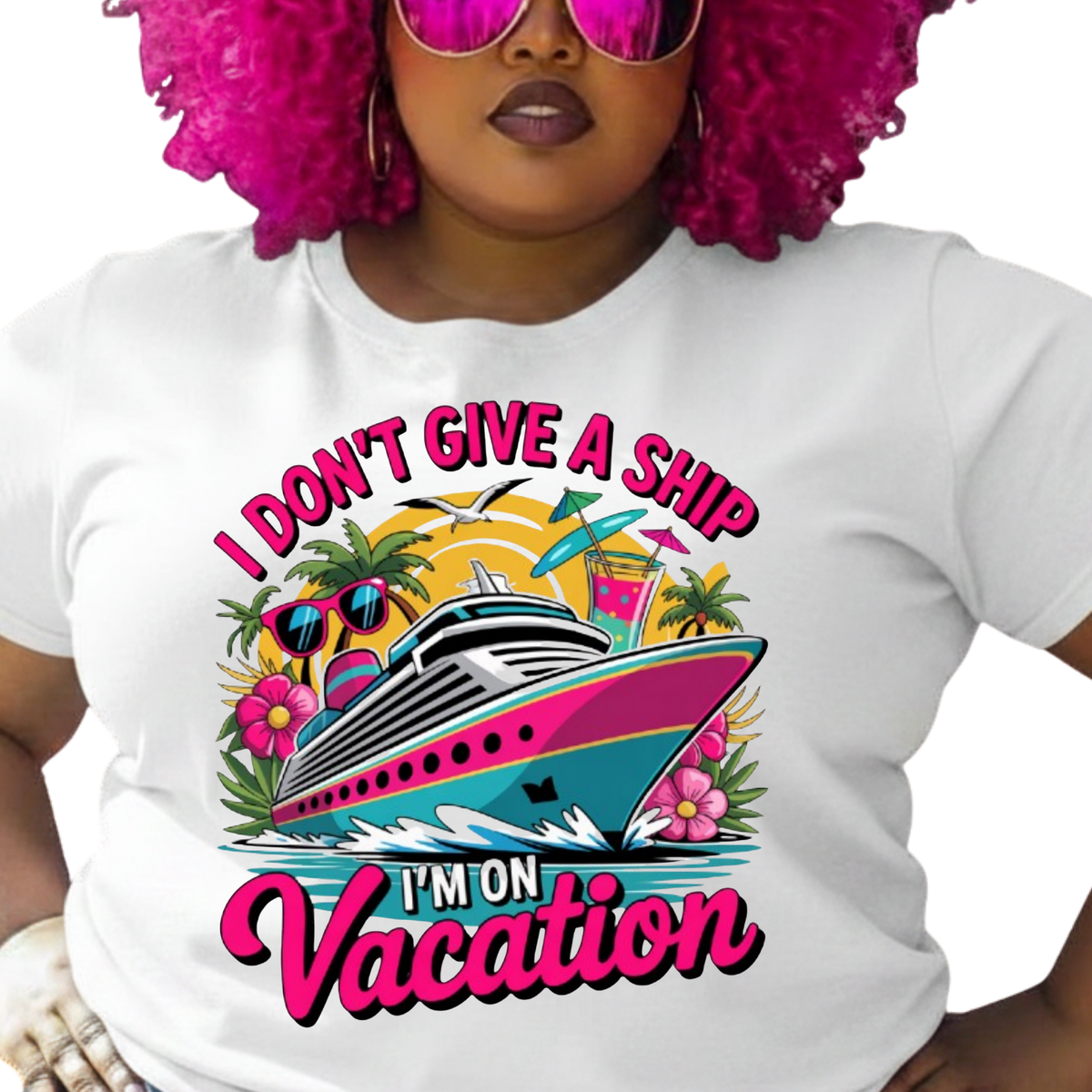 I Don't Give A Ship I'm On Vacation Graphic T-Shirt – Funny Vacation Everyday Tee