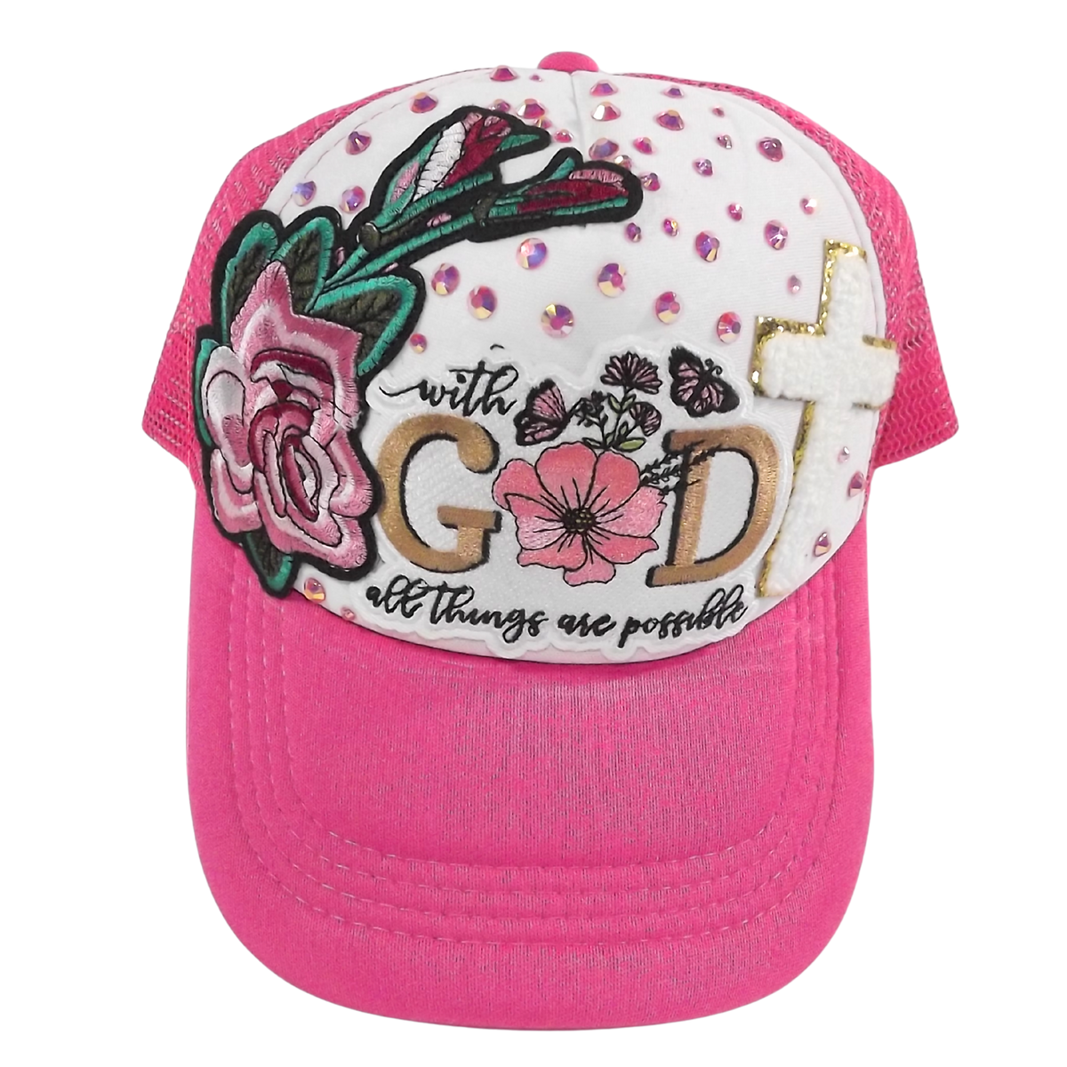 Handcrafted Bling & Embroidered Patch Hat