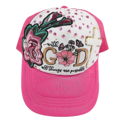 Handcrafted Bling & Embroidered Patch Hat