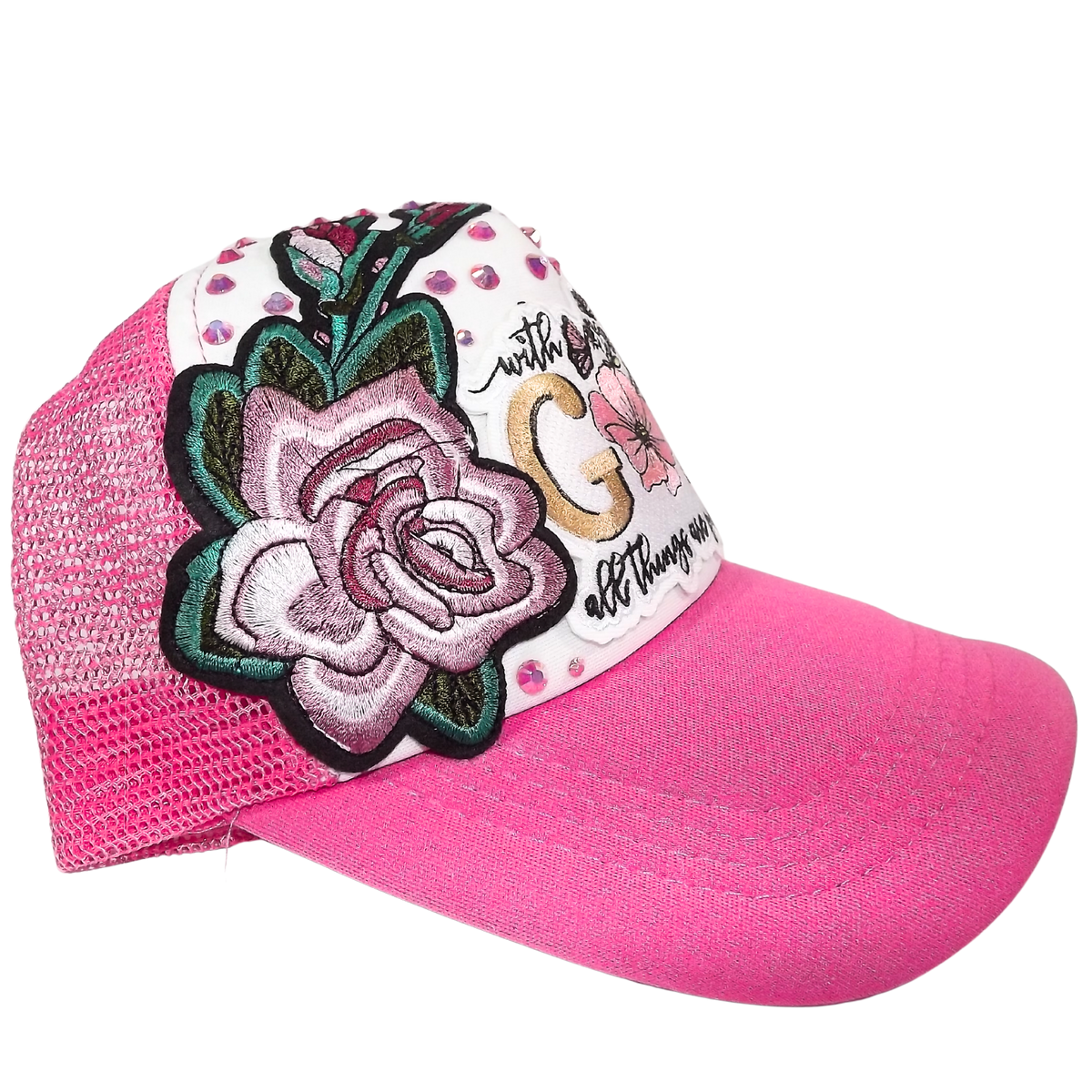Handcrafted Bling & Embroidered Patch Hat