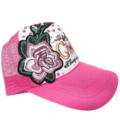 Handcrafted Bling & Embroidered Patch Hat