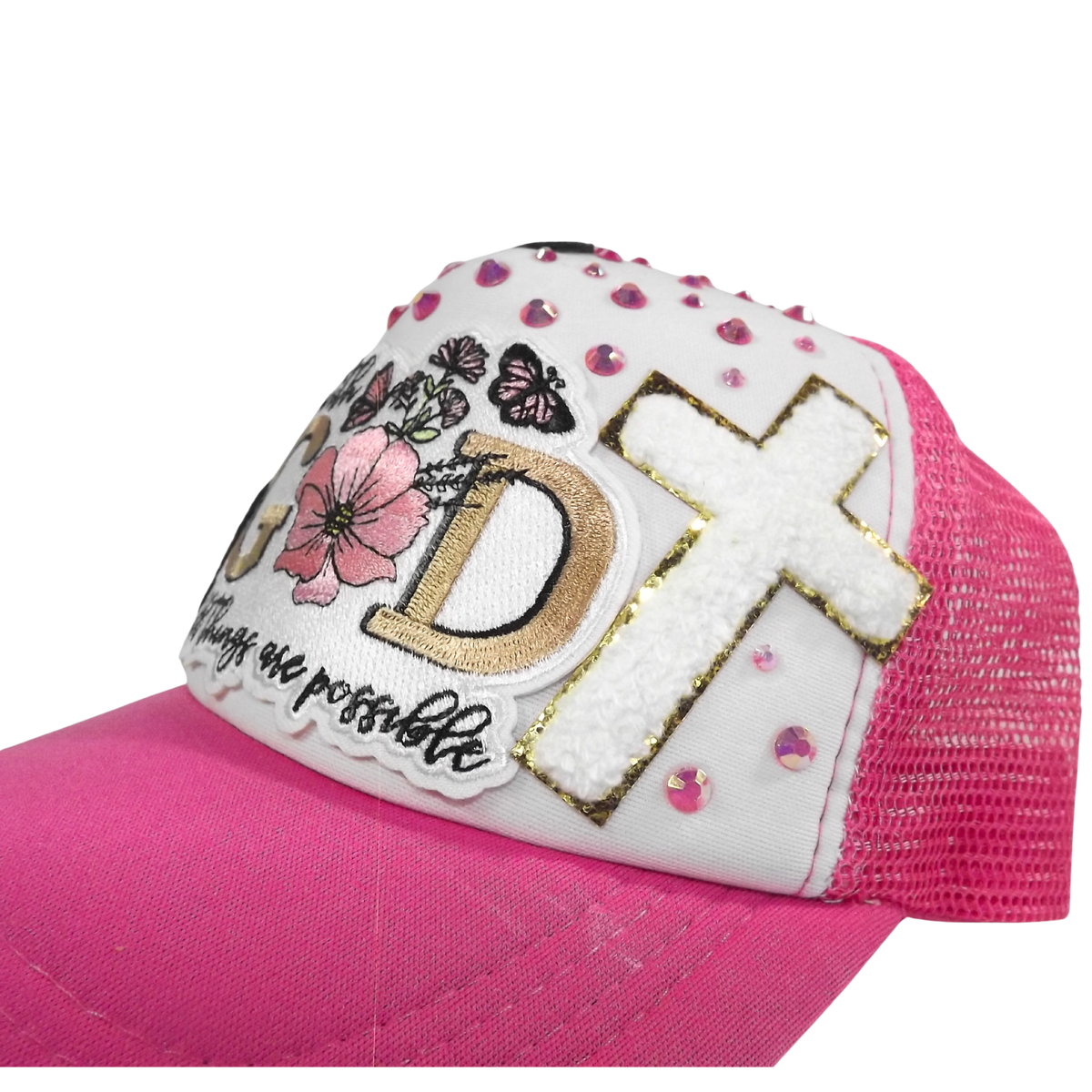 Handcrafted Bling & Embroidered Patch Hat