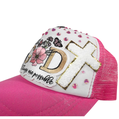 Handcrafted Bling & Embroidered Patch Hat