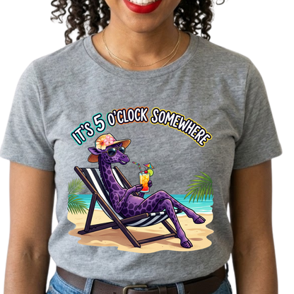 It's 5 o'clock Somewhere Graphic T-Shirt – Happy Hour Everyday Tee