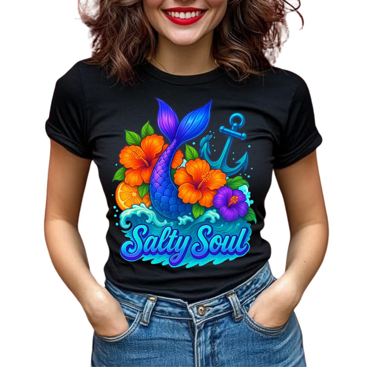 Salty Soul Graphic T-Shirt – Summer Mermaid Everyday Tee