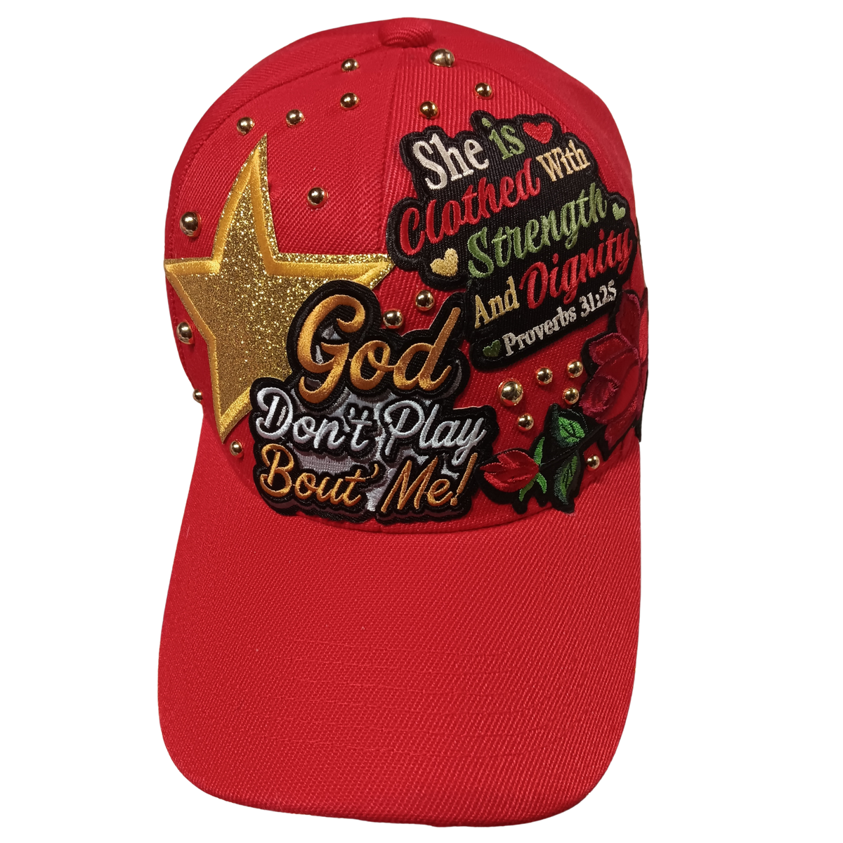 Faith-Based "God Don't Play Bout Me" Hat — Embroidered Cap with Bling