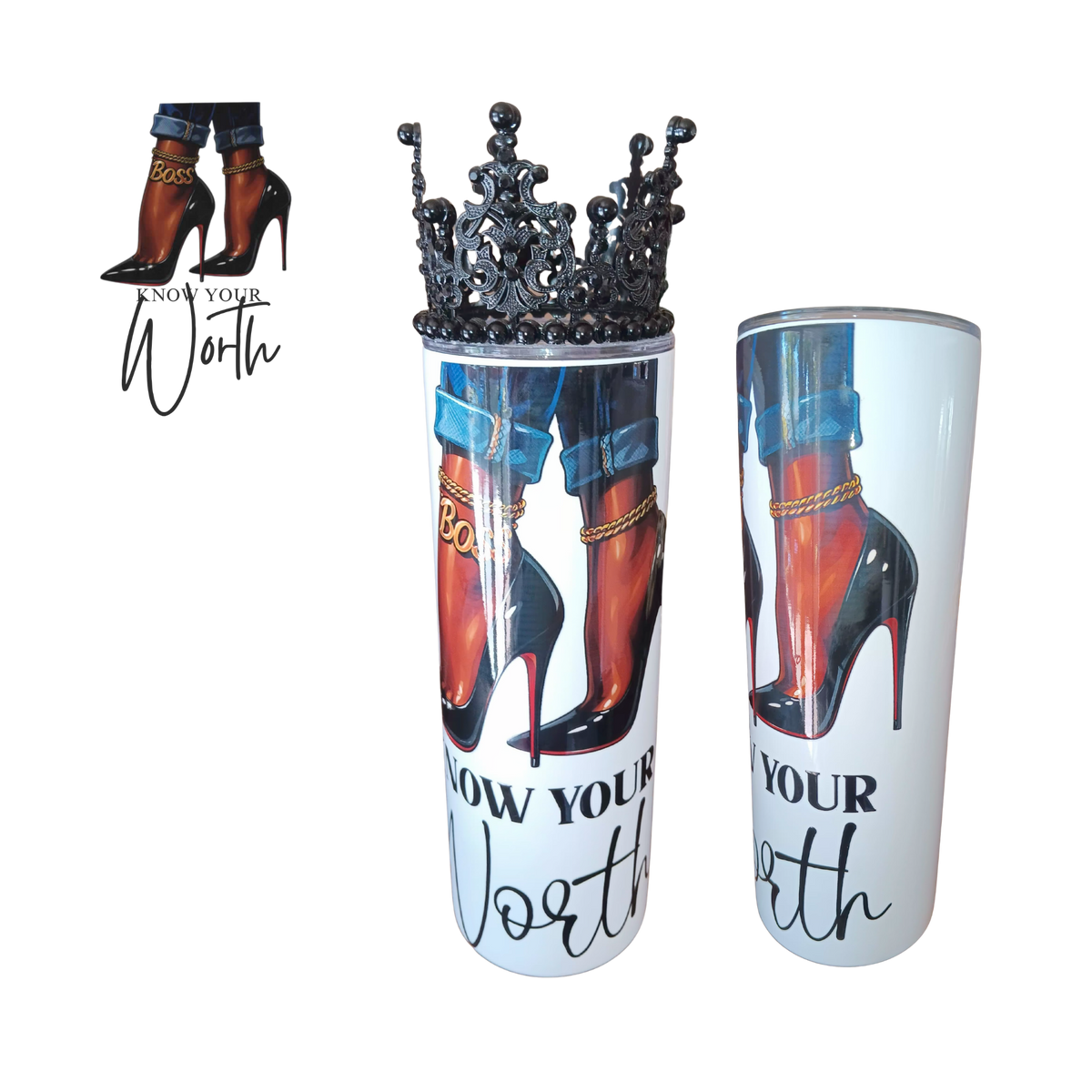 Know Your Worth Tumbler - 20 oz Travel Mug