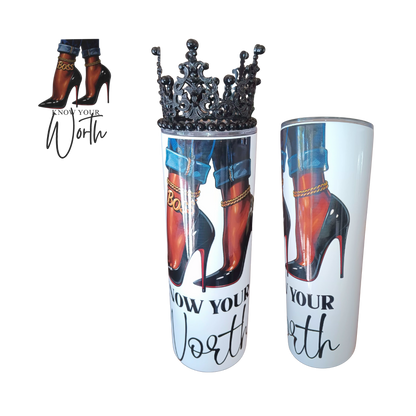 Know Your Worth Tumbler - 20 oz Travel Mug