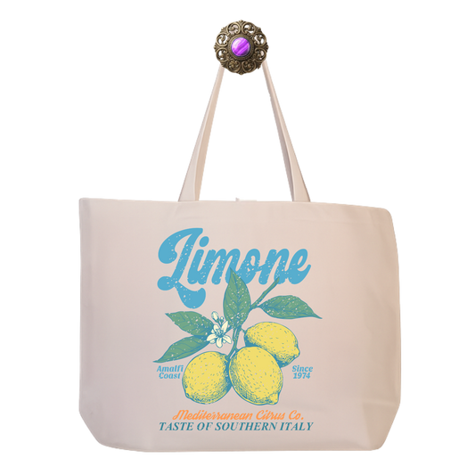 Limone Amalfi Coast Canvas Tote — Eco Reusable Grocery & Farmer’s Market Bag