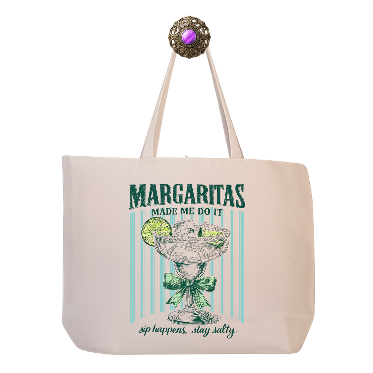 Margaritas Made Me Do It Canvas Tote — Eco Reusable Beach, Travel & Everyday Bag