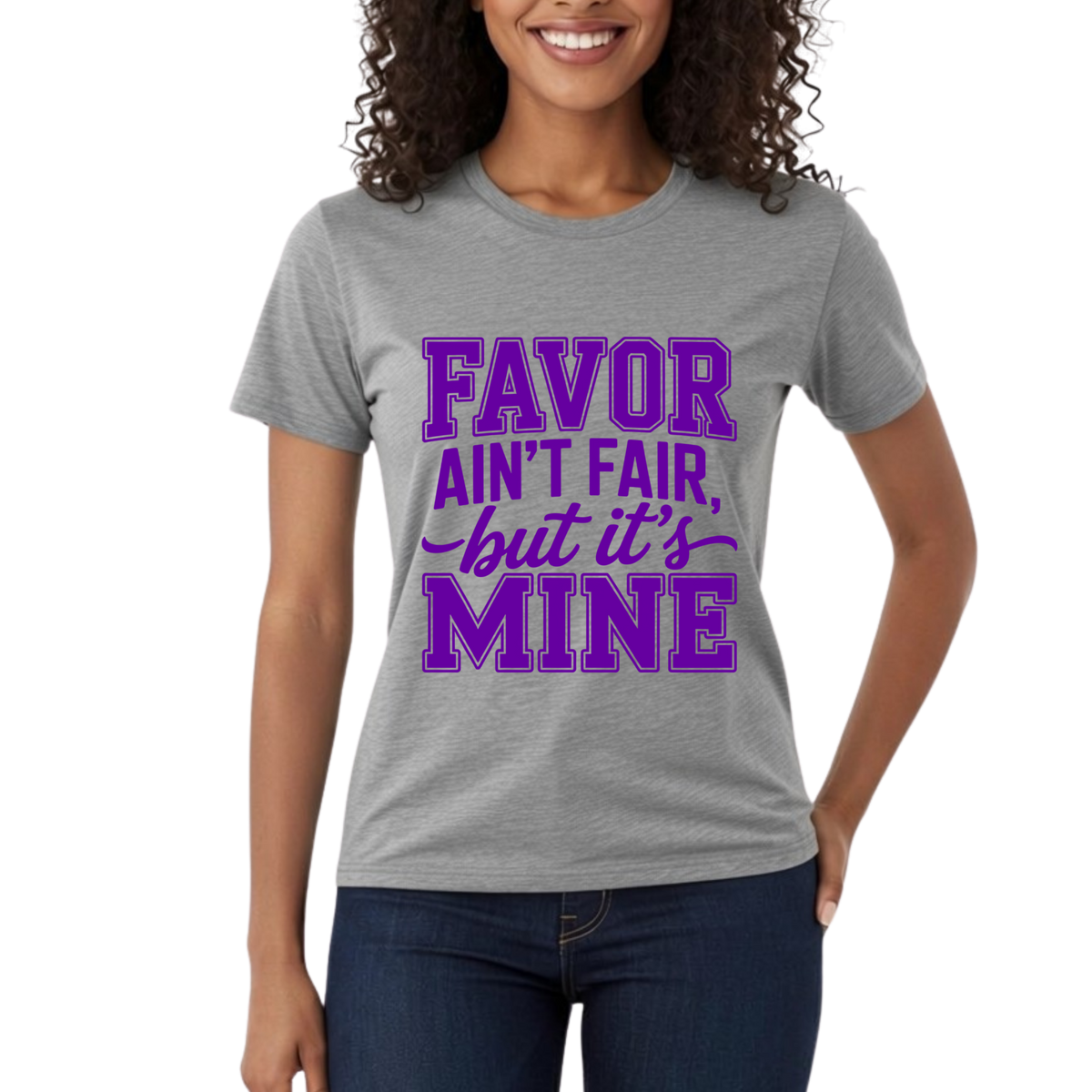 Favor Ain't Fair But It's Mine Graphic T-Shirt – Faith-Based Everyday Tee