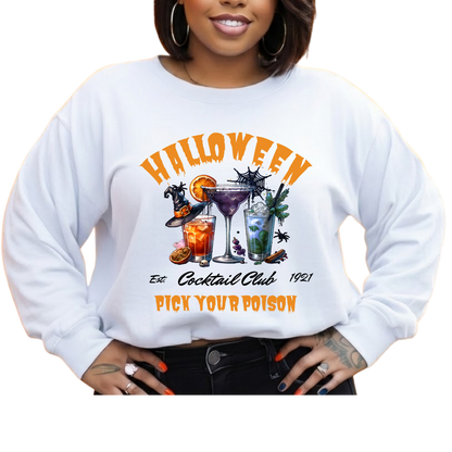 Halloween Cocktail Club Crewneck Sweatshirt – Seasonal Pullover